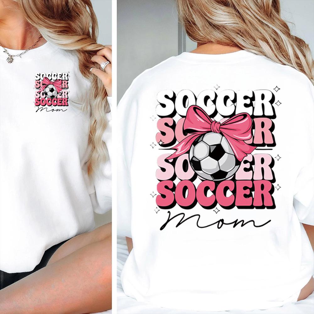 Football Theme DTF Iron-On Transfer Stickers Set of 12, Soccer Mom Game Day Iron-On Stickers, Heat Transfer Stickers for DIY Clothes Backpacks