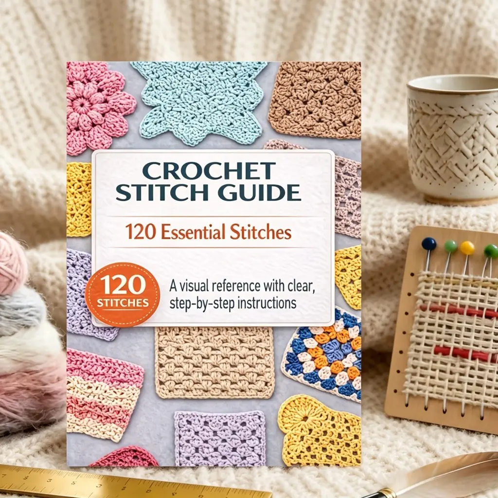 Crochet Guide Book: 120 Essential Stitches, Step-By-Step Visual Reference for Beginners and Advanced Crocheters, Must-Have Crafting Manual