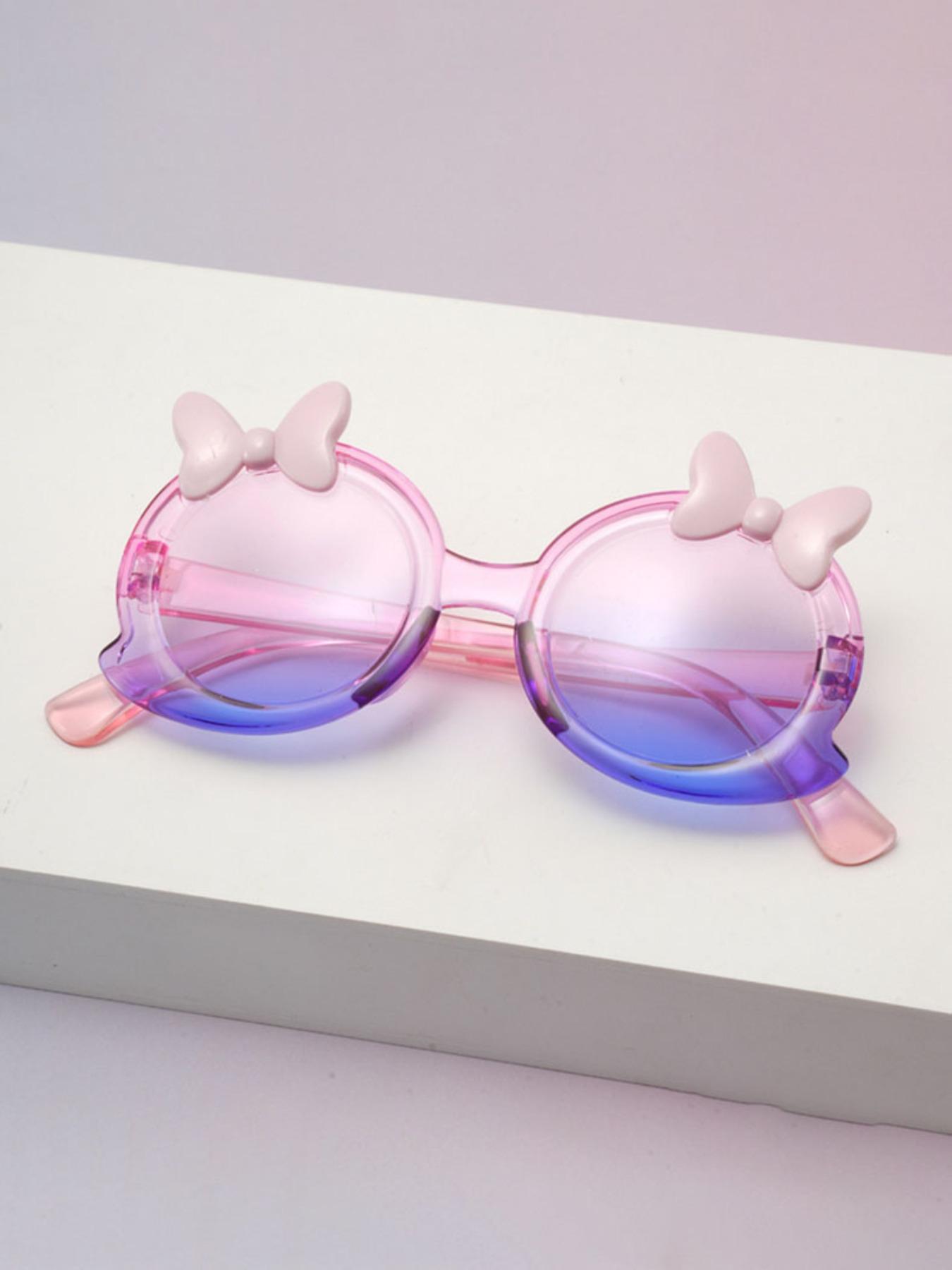 Women's Fashion Butterfly Knot Glasses, Round Frame, Gradient Colors, Multiple Color Options, Perfect for Parties, Travel, College