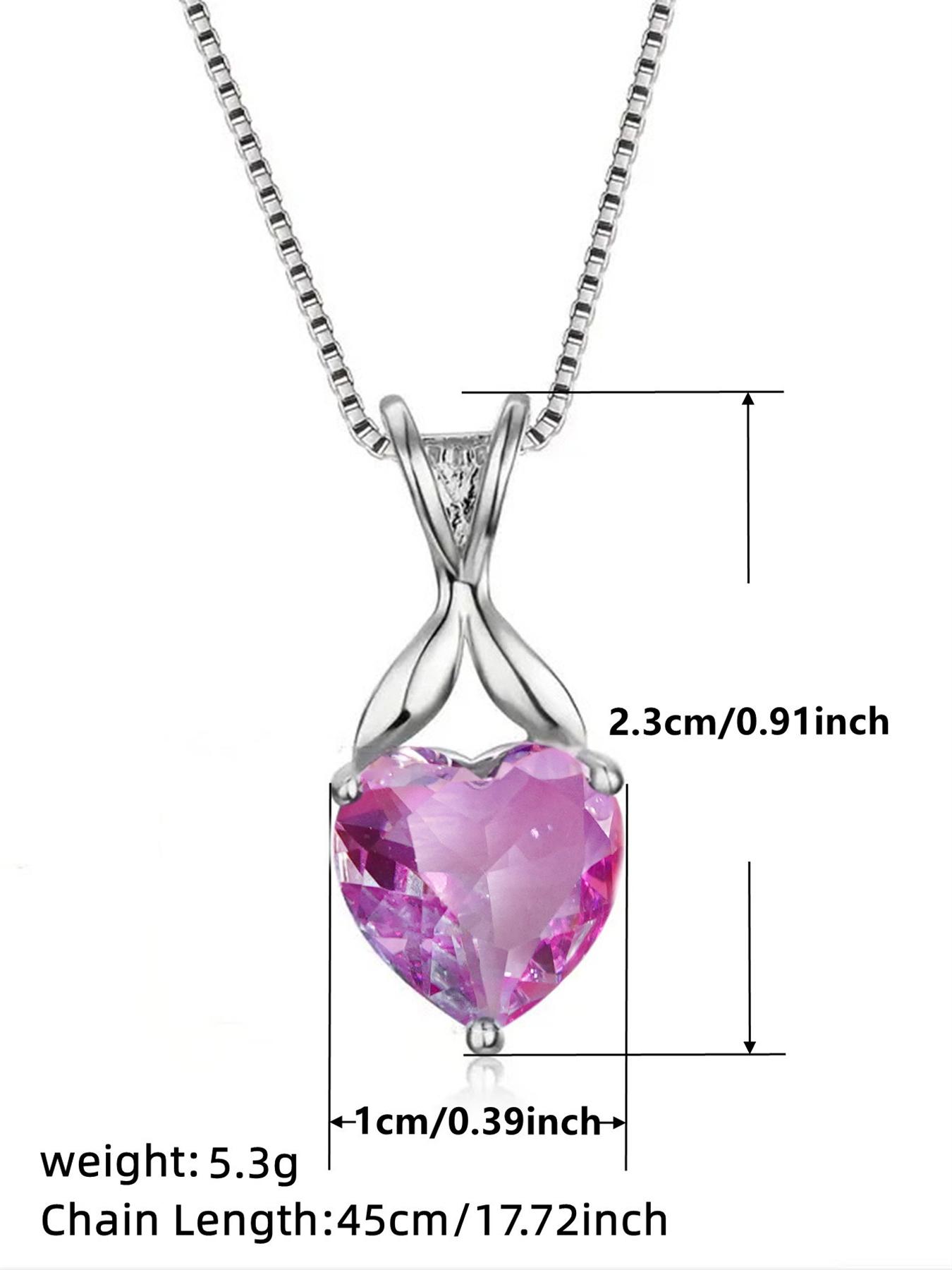 Elegant Heart Shaped Artificial Gemstone Pendant Necklace for Women for Gift, Fashion Matching Jewelry, Luxury Accessory for Party & Daily Wear, Valentine's Day, Gift