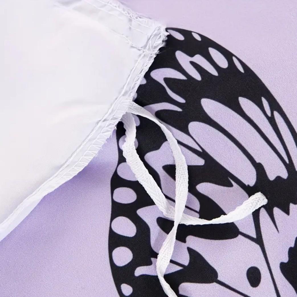 3-Piece Purple Butterfly Bedding Set.Soft, comfortable and breathable, suitable for bedrooms, guest rooms and school dormitories.Includes 1 duvet cover and 2 pillowcases (without filling).