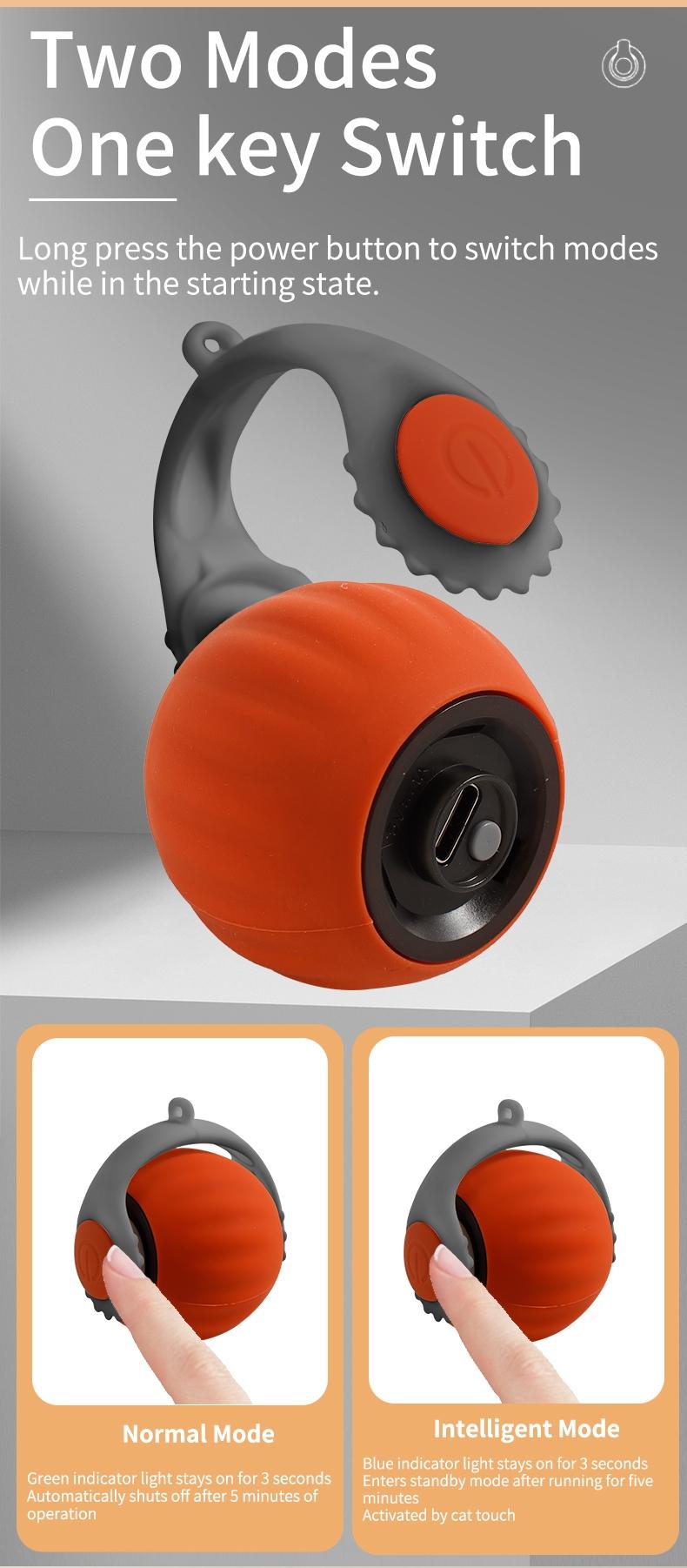 1 fast-moving cat toy ball with tail - automatic rolling ball - intelligent induction activation - can be charged by usb - suitable for large, medium and small cats to play indoors