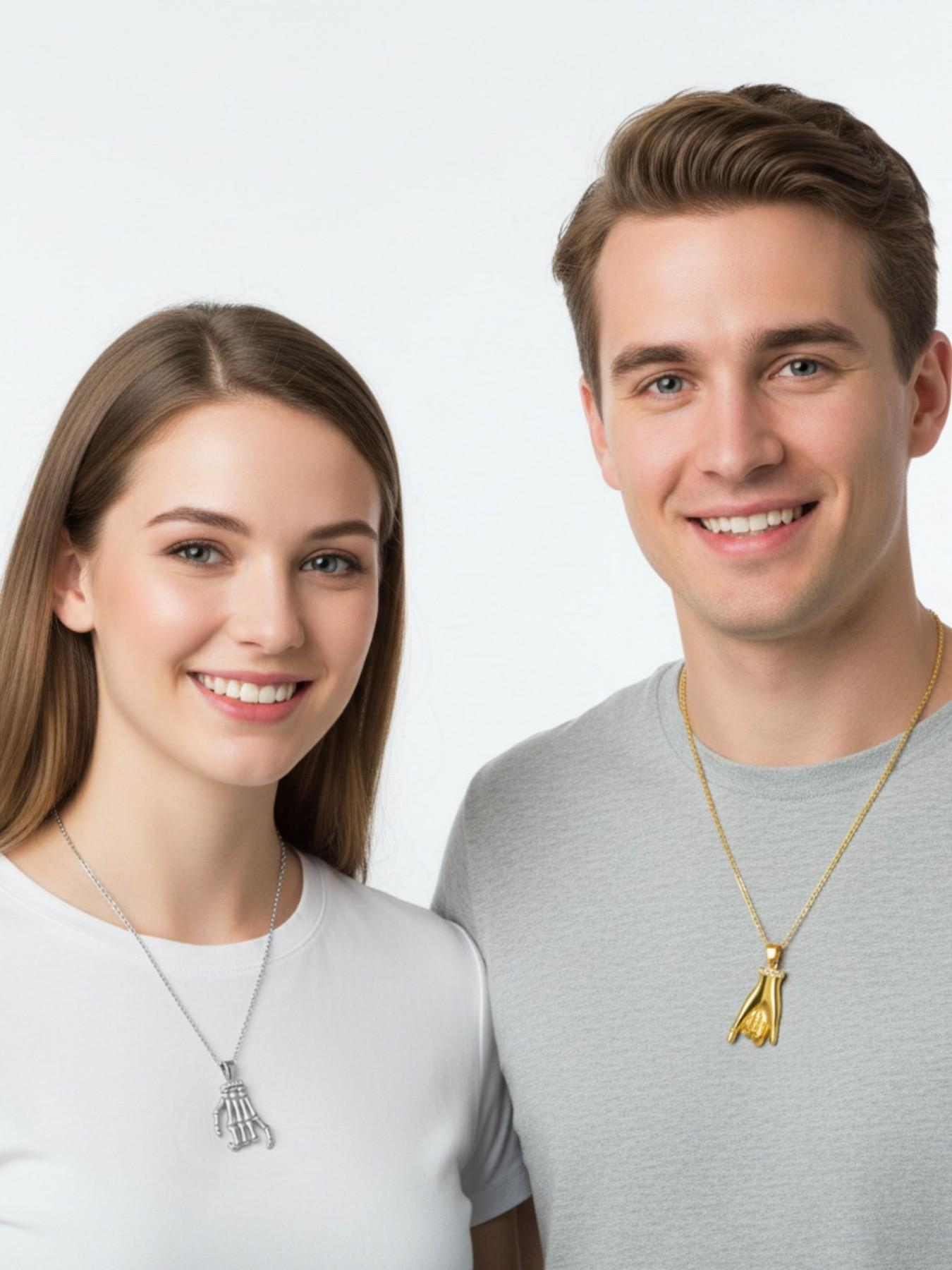 Bone Gold Pact · Symbiosis Necklace Original premium couple necklaces with real gold plated pendants.Paired with a purple preserved rose gift box.Perfect gift for birthdays, Mother’s Day and Valentine’s Day.