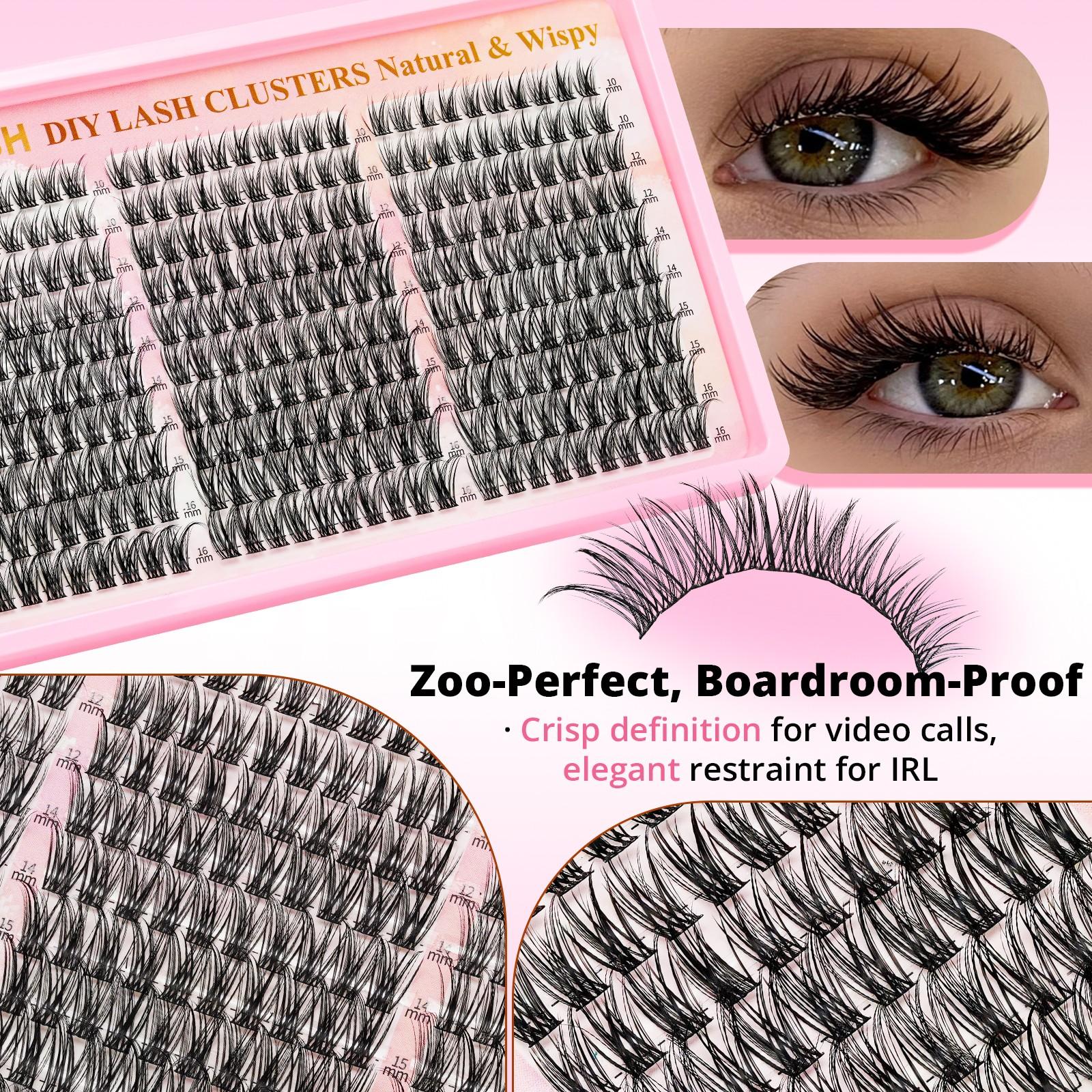 RITALASH 300PCS Lash Clusters Wispy Eyelash Clusters Lashes Natural DIY Lash Extension 10-16mm Cluster Eyelash Extensions 300pcs D Curl Individual Lashes Cluster Eyelash