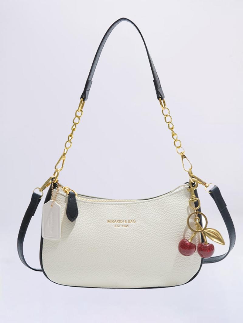 Minimally designed single shoulder armpit bag, simple and casual multifunctional texture single shoulder bag, personal metal chain strap exquisite single shoulder bag, Handbag Shoulder Bag, suitable for daily travel, shopping, dating, etc.