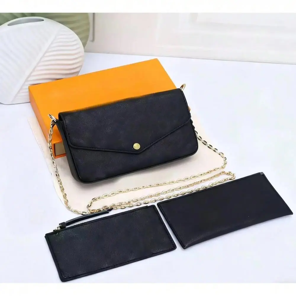 2026 New Multi-Use Envelope Shape Gym Bag - Soft Leather Chain Strap Bag with Clutch, Shoulder & Crossbody Wear, Long Wallet Function, Simple Design