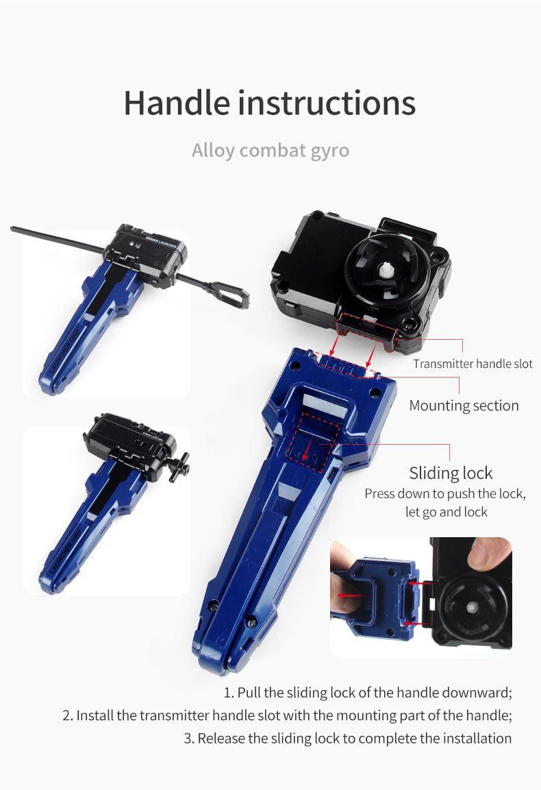Bey X UX Booster Starter Battle Top with Launcher Grip Set Gyro Spinning Toy Fighting Game Xmas Gift