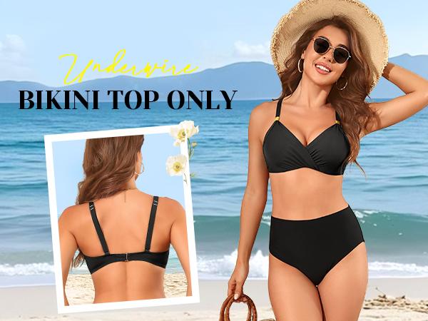 Aqua Eve Women Underwire Bikini Top - Push Up Swimsuit Top Padded Bra Bathing Suit