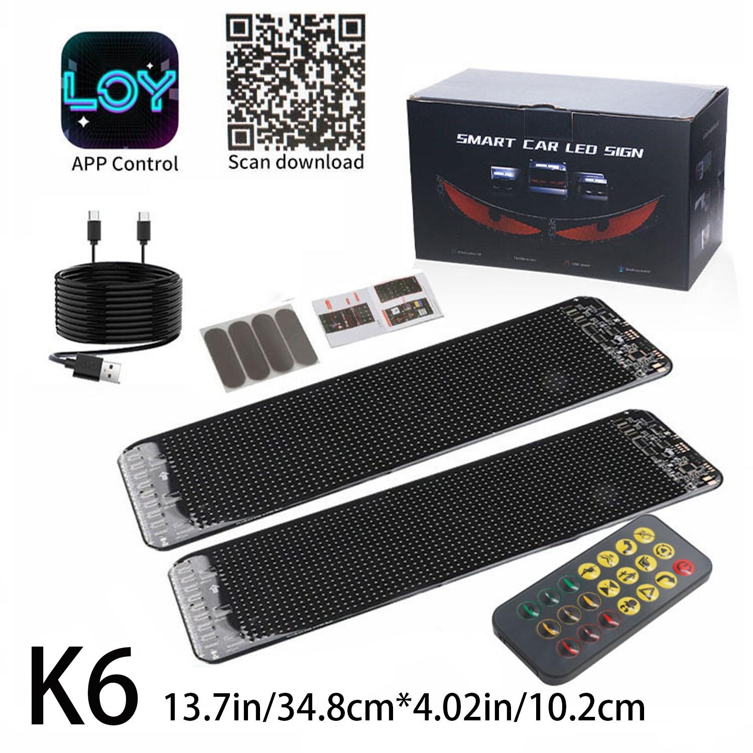 Programmable LED Flexible Screen, Car Electronic Display, Soft Screen Window Glass Decoration Light, USB Plug, APP Programming, Universal Fit, LED Lights