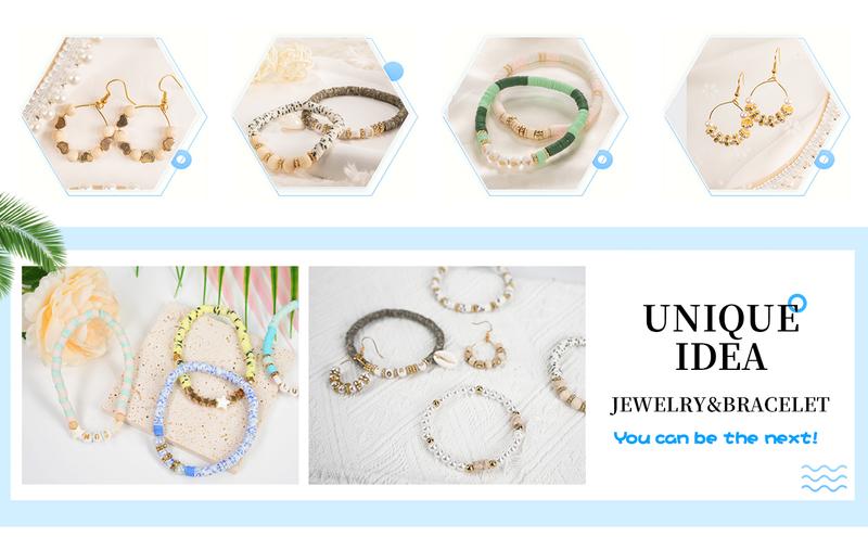 Clay Beads 9000 pcs Bracelet Making Kit with Heishi Disc Beads, 2 Boxes, Charms, and Creative Designs Craft Gift for Jewellery Making Beaded Jewelry Beading Accessories bracelet making kit