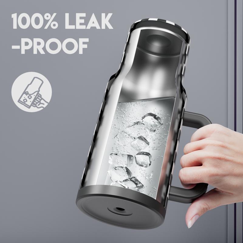 MEOKY 40oz Soccer Ball Tumbler, Hot Water Mug,Stainless Steel Insulated Cup, Keeps Hot & Cold, Food Safe, Non-Slip Base, Car-Cup Fit, Easy Clean, Soccer Fan Gift