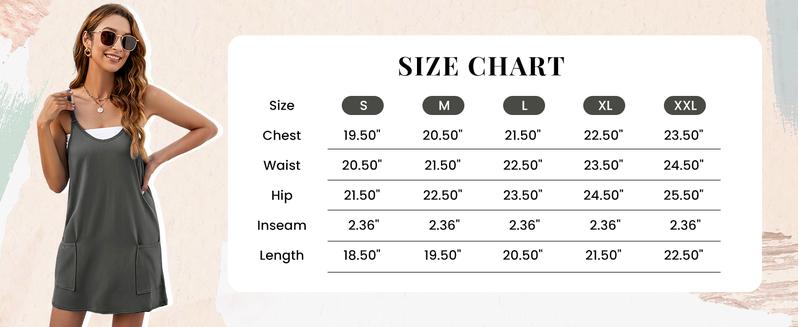 Yeokou Women's Summer Sleeveless Mini Dress Casual Athletic Dress Spaghetti Strap Short Tennis Dress with Pockets