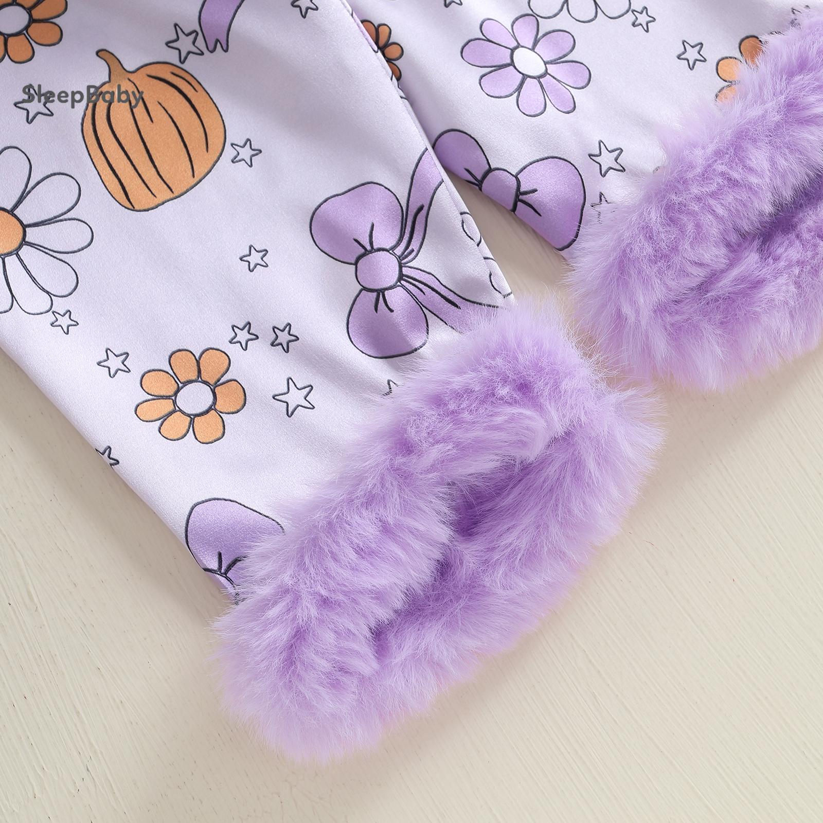 Halloween Cute Cartoon Ghost Pumpkin Print Kids Halloween Satin Pjs 2 Colors Pink Purple Fluffy Fur Cuff Lapel Long Sleeve Two Piece Toddler Girls Daily Holiday Matching Sleep Set Halloween Cute Cartoon Ghost Pumpkin Print Kids Halloween Satin Pjs 2 Colors Pink Purple Fluffy Fur Cuff Lapel Long Sleeve Two Piece Toddler Girls Daily Holiday Matching Sleep Set