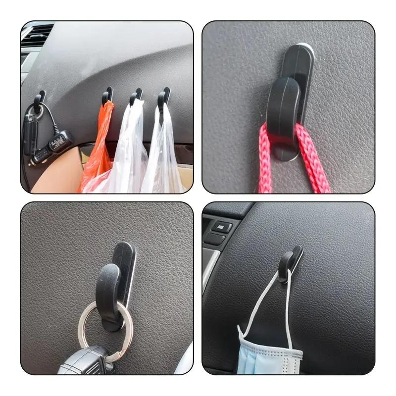 4 Self-Adhesive Car Hooks, Easy Installation Car Organizers, Car Backseat Organizer, Durable Car Accessories for Bags and Wallets, Convenient Use