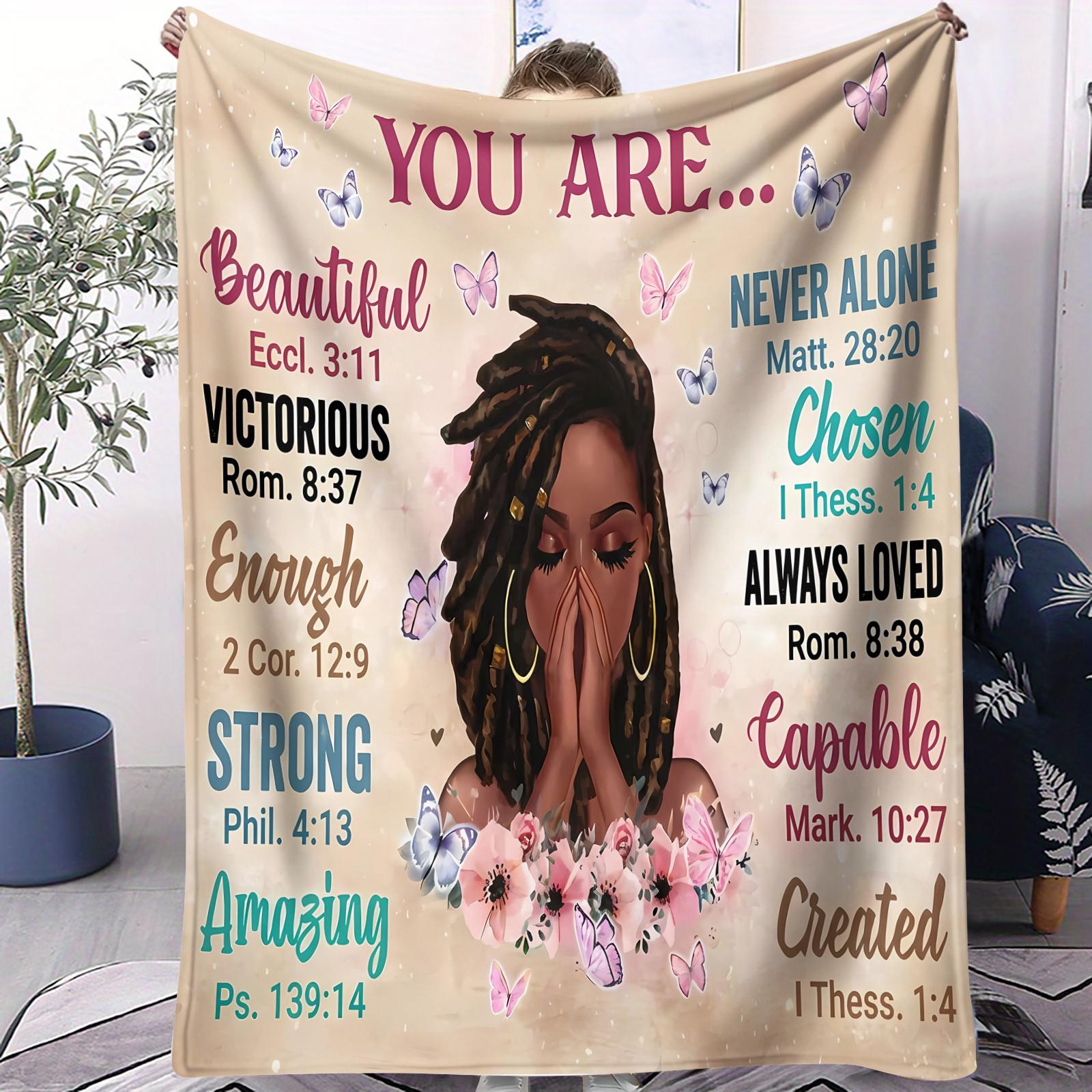 Blessing printed pattern blanket, suitable for all seasons, suitable for beds, sofas, cars, room decorations, and gifts, suitable for children or adults
