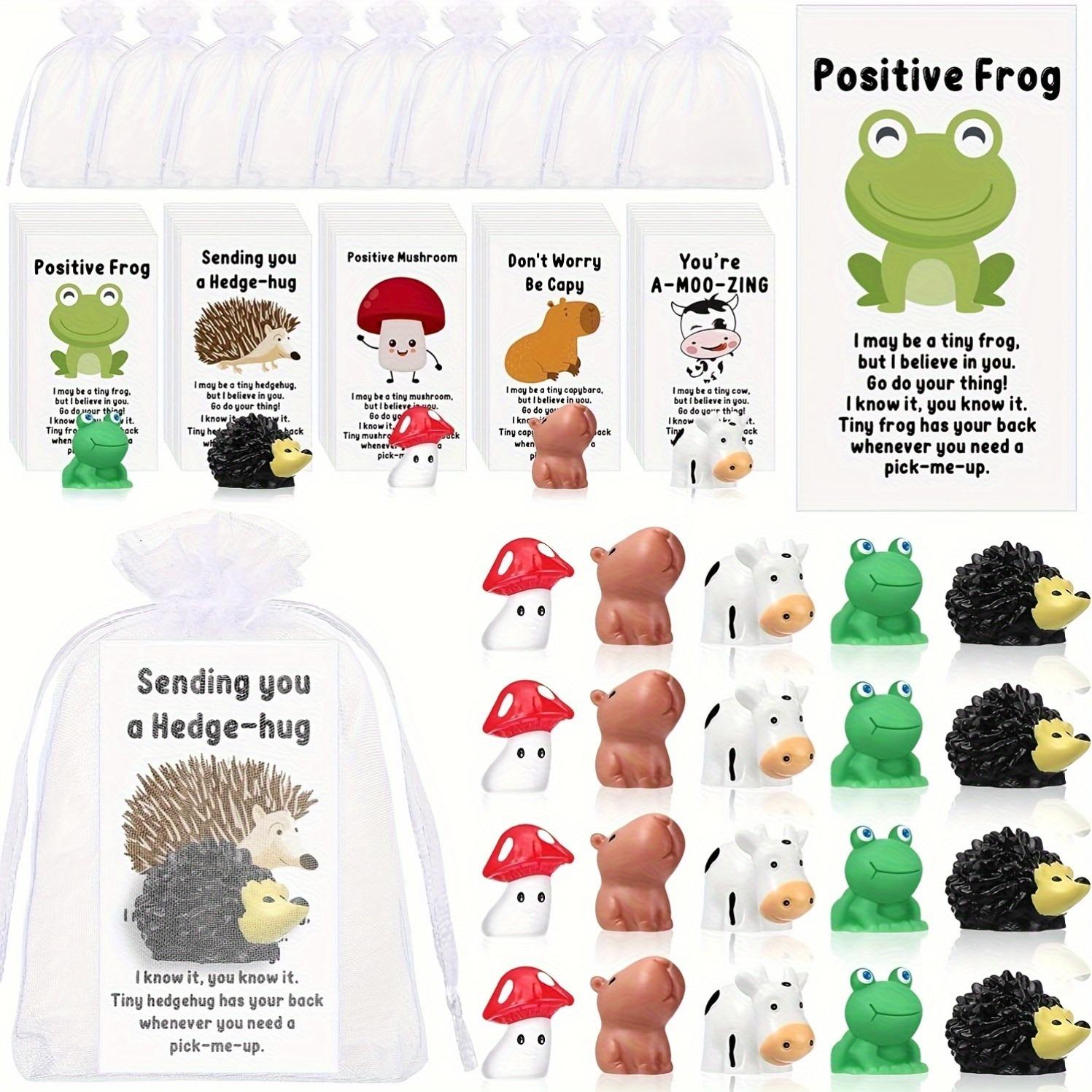 Employee Appreciation Gift Set, Includes Mini Resin Animals, Humorous Cards & Organza Bags, Perfect for Colleague Thanks