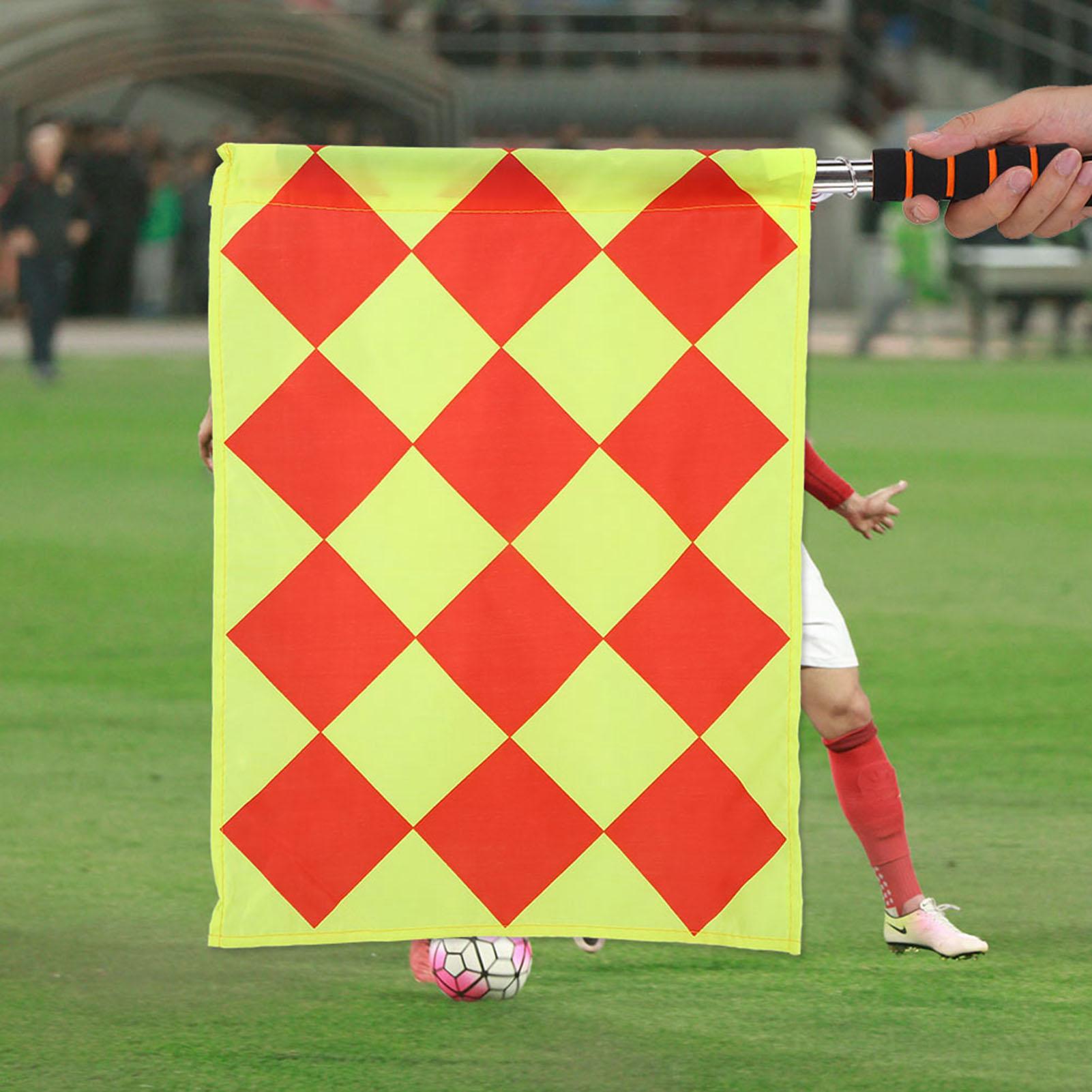Referee Flag Field Soccer Duo Set | Includes Dedicated Storage Bag | Professional-Grade Visibility | The Practical Gift for Football Enthusiasts | Checkered