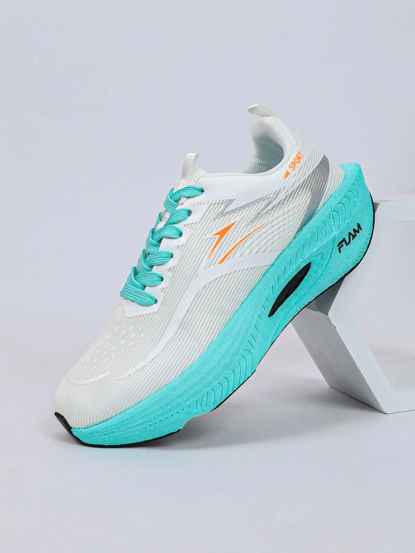 Unisex Mesh Running Shoes, Breathable Sporty Sneakers, Geometric Pattern, Eva Sole, Textile Upper, All Seasons Comfort