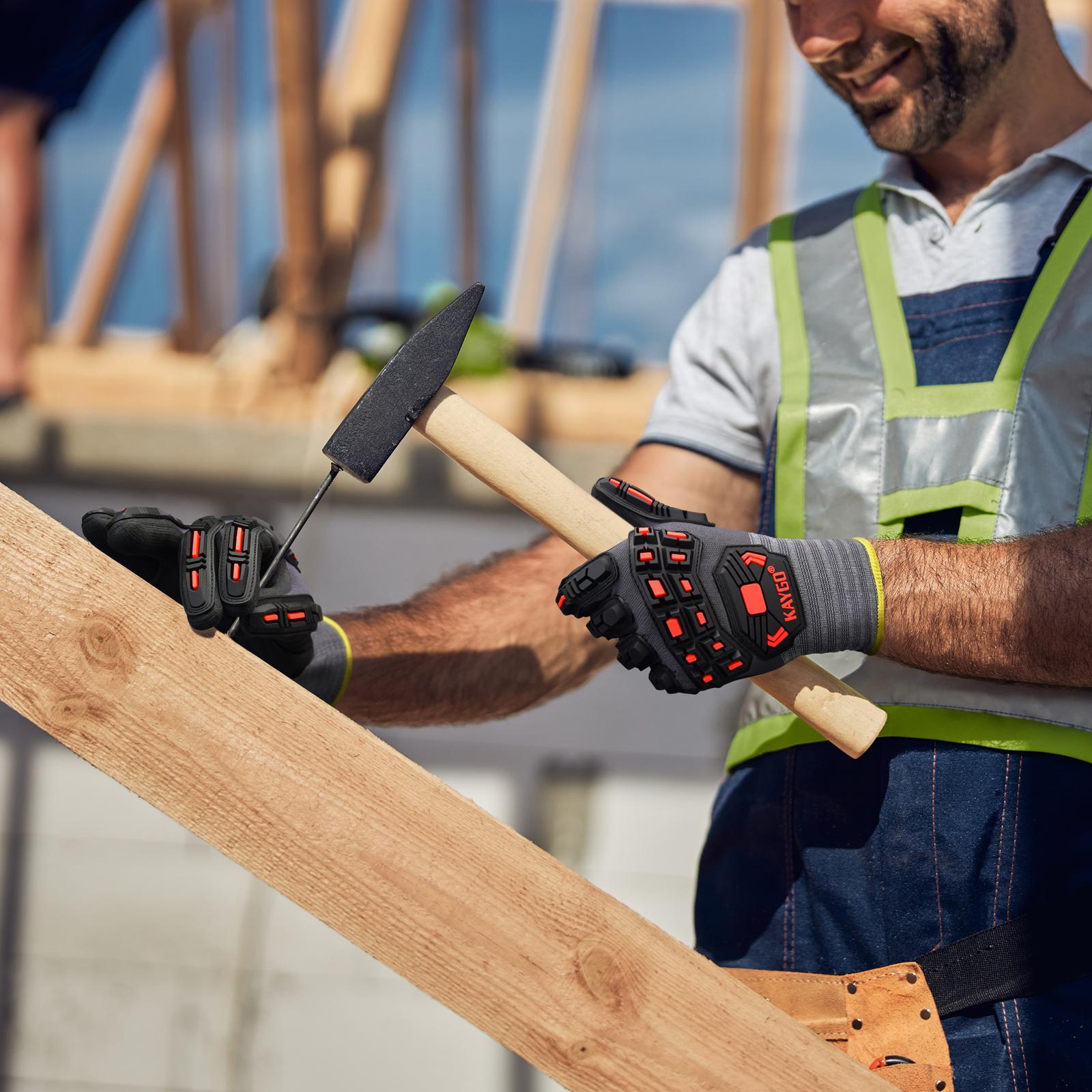 KAYGO Safety Work Gloves MicroFoam Nitrile Coated, KG18NB,Seamless Knit Nylon Glove with Black Micro-Foam Nitrile Grip, Ideal for General Purpose, Automotive, Home Improvement