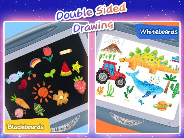 Small Erasable Drawing Board Easel with Letters and Numbers Children's Drawing Table Creative Interactive Art Set Toys Crafts Learning Play Activities Artwork Artistic