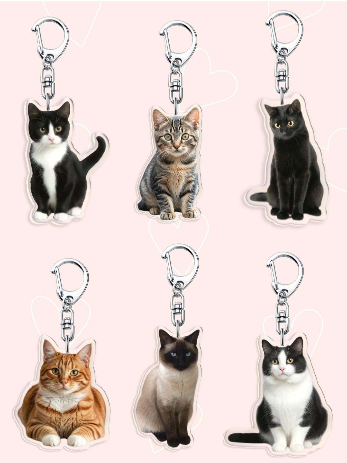 and Cat Keychain, Cute Animal Design, Casual Style Accessory, Perfect Gift for Pet Lovers, All Seasons Use