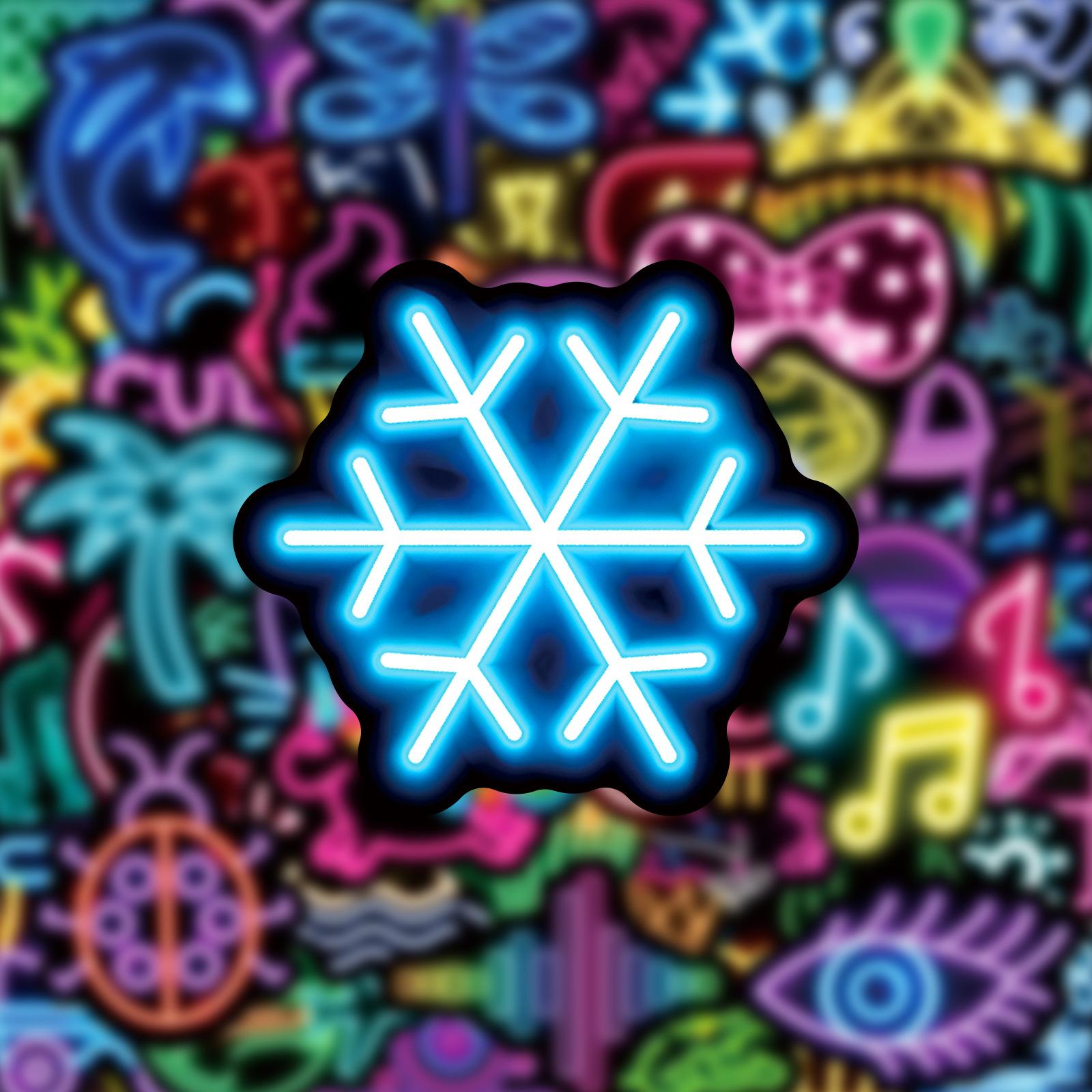 50 Adorable Neon Cartoon Doodle Stickers, Decals Stickers, Suitable for ...