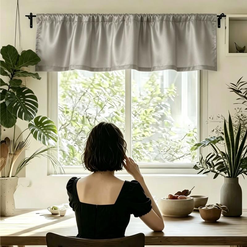 High-Quality Short Curtain, Rod Pocket Design, Minimalist Home Decor Essential, Perfect for Small Spaces, Three Colors Available, 1 Panel