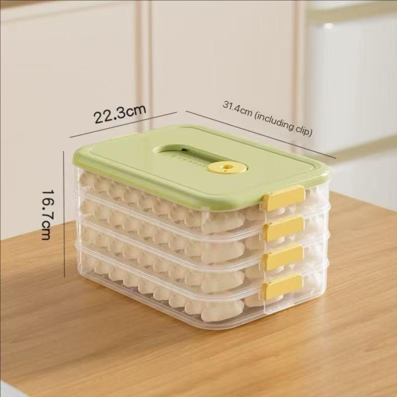 Egg Storage Box Fridge Sealed Timer Freshness Container Multi-Layer Egg Holder Rack Plastic Transparent with Lid