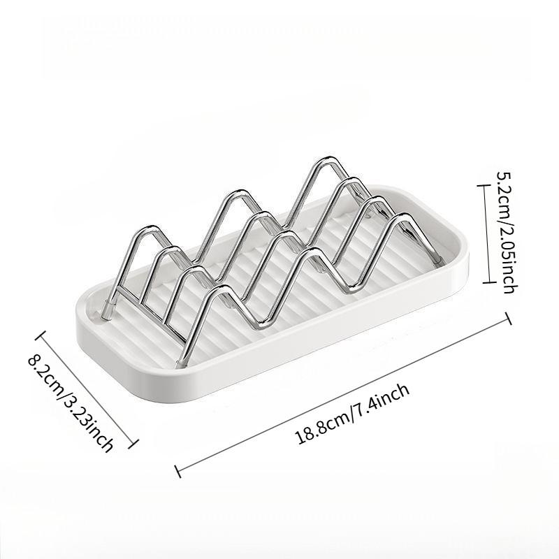 1PC Stainless Steel Soap Dish, Creative Drainage Bathroom Organizer, Home Use Soap Holder, Stylish Soap Rack for Shower & Toilet