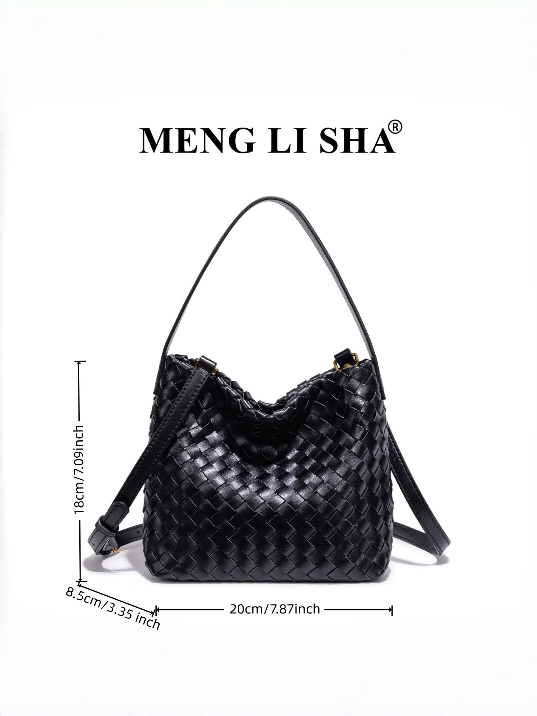 New Handmade Woven Tote Bag for Women, Luxury Bucket Bag, Lazy Style Commute Shoulder Crossbody Handbag, Large Capacity Leather Bag