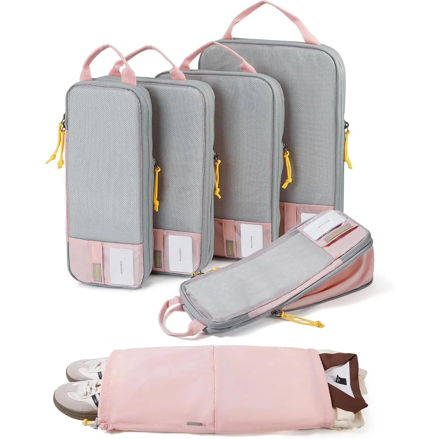 BAGSMART 6/4/2 Set Compression Packing Cubes for Travel, Lightweight Luggage Organizer Bags, Durable Space Saver Travel Essentials