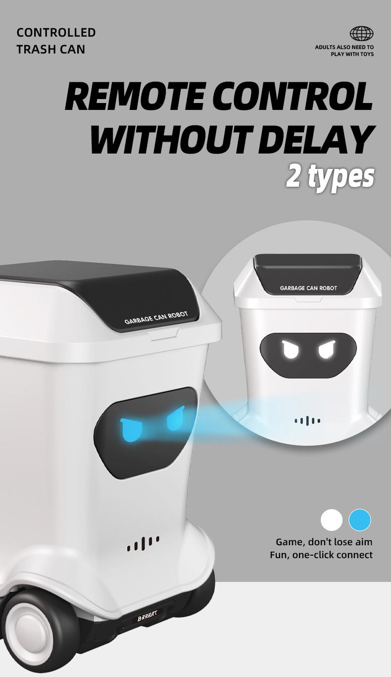 BRRRRT Mini Remote-Controlled Trash Can, Full-Scale Remote-Controlled Proportional Toy Set with Lights, Suitable for Adults, Children, Boys, and Girls, Remote-Controlled Trash Can Speed RC, Children's Christmas Gift.