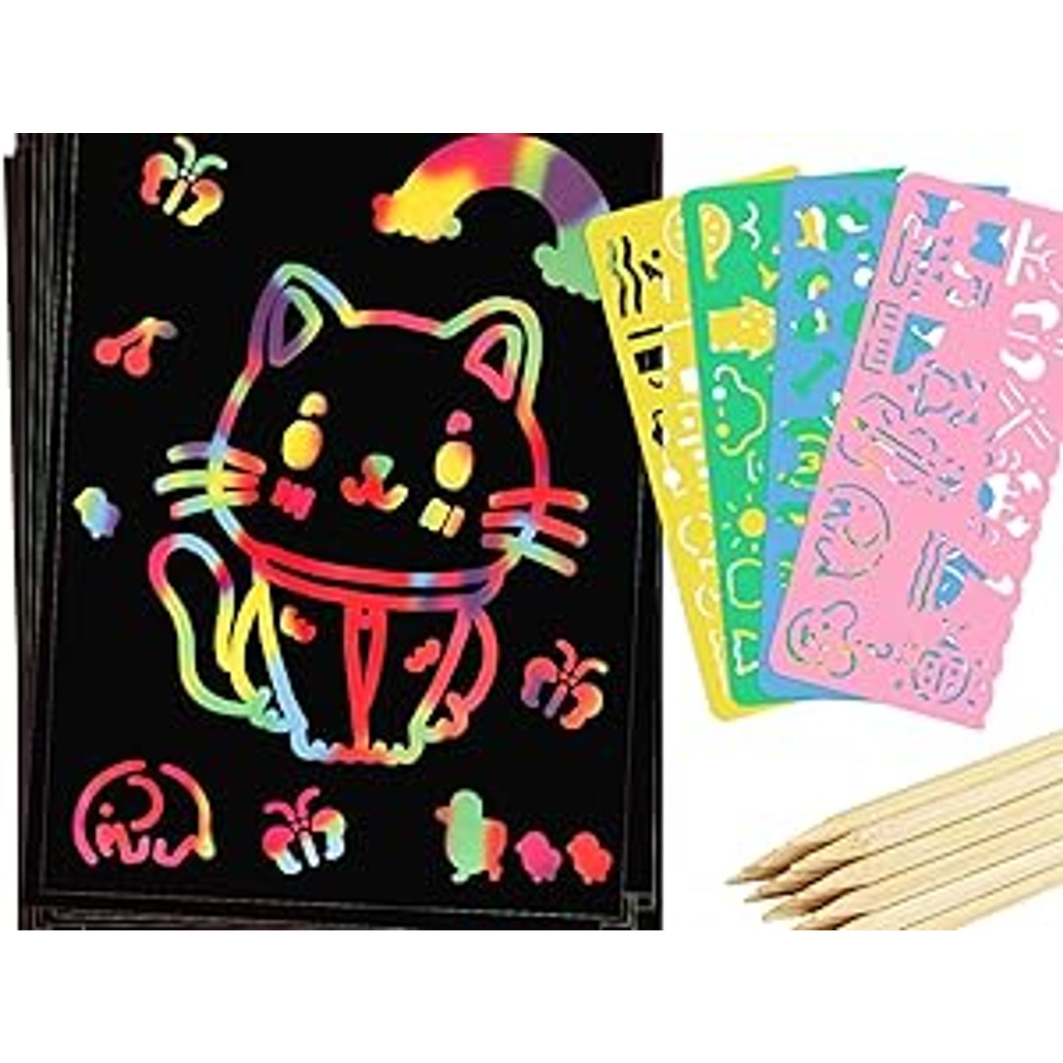 3 Packs Rainbow Scratch Art, Scratch Notebook Scratch Paper Art Gifts for Kids DIY Craft Birthday Party Games Classroom Easter Gifts for Kidsfidget toys