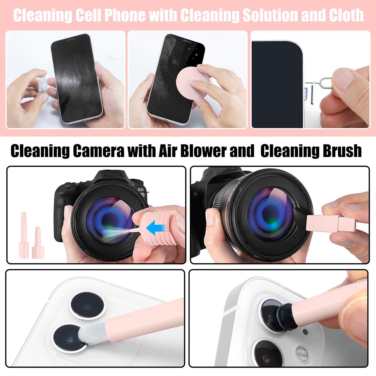 Mobile Phone Cleaning Kit, 20pcs/box Portable Electronics Cleaning Kit, Professional Cleaning Maintenance Kit for Phone, AirPod & Camera, Camera Cleaner