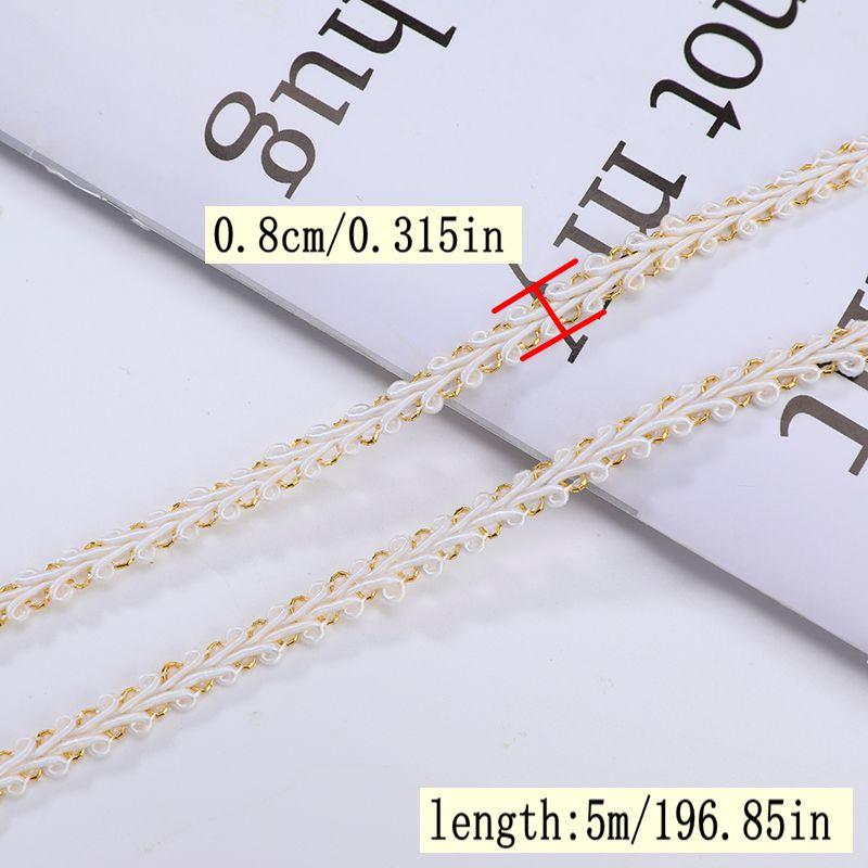 5meters/196.85in New Fashion Lingerie Lace Trim, Elegant Headwear Accessory, 0.8cm Spider Band with Floral Edge, Perfect for Dresses