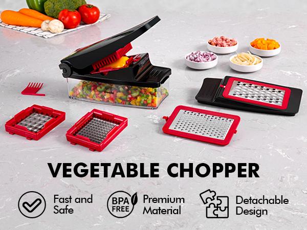 Geedel Vegetable Chopper, Pro Food Chopper, Kitchen Vegetable Slicer Dicer Cutter Grater, Veggie Chopper with container for Salad (4 in 1), Utensils veggie chopper chopper vegetable, FathersDayGift Cabbage Shredder