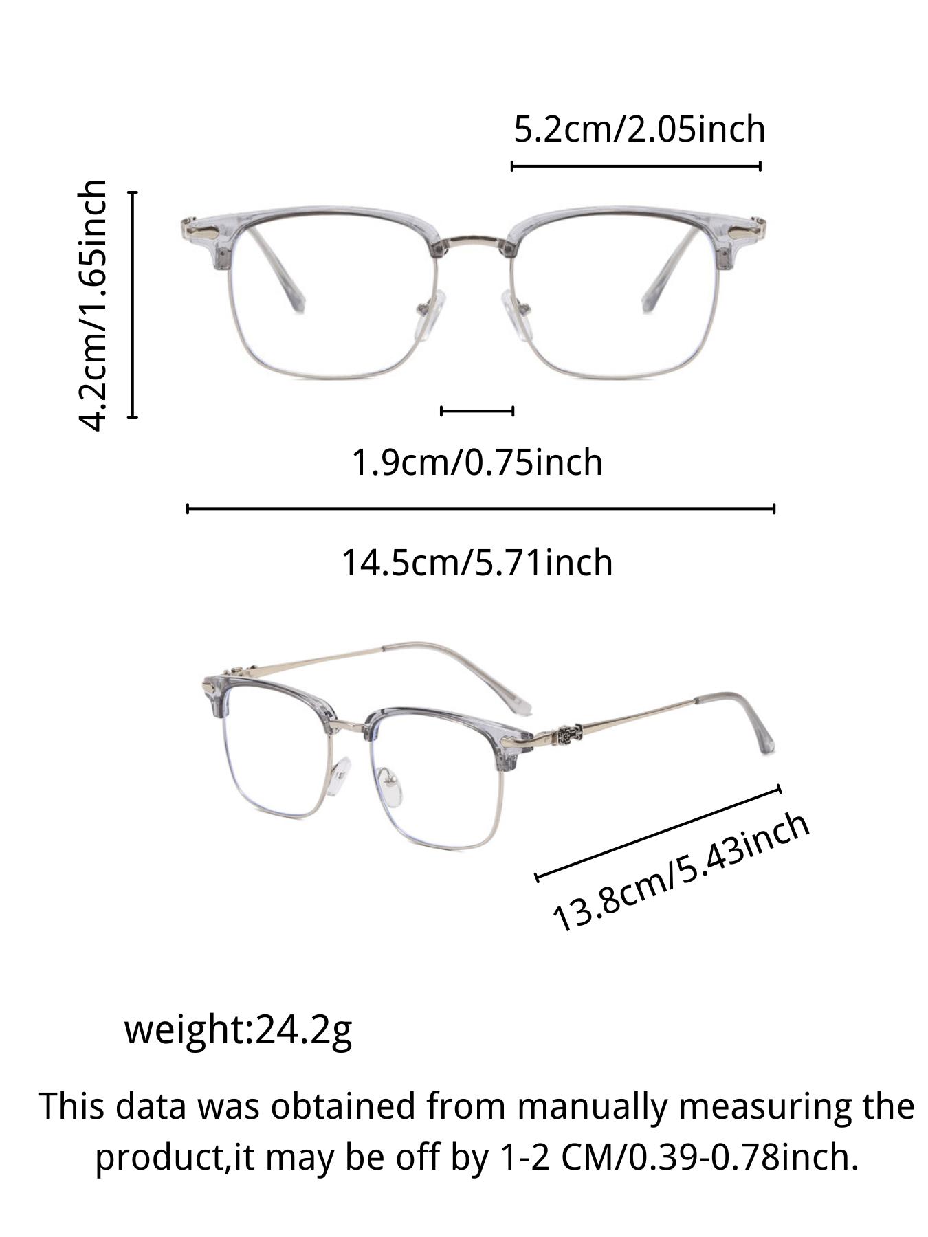 1 Pair of Simple Half Frame Blue Light Goggle Glasses, Browline Design, Unisex, Suitable for Daily, Study and Party Wear, Effective Filtering of Blue Light Anti-Radiation to Protect Your Eyesight.