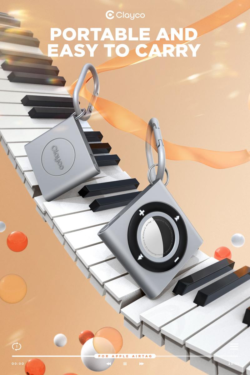 SUPCASE for Apple AirTag Case with Keychain Carabiner, Anti-Scratch Shockproof Soft Silicone Protective AirTag Holder Accessories for Dog Cat Collar, Keys, Luggage, Backpacks