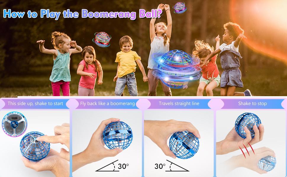 Galaxy Anti-Gravity Boomerang Ball with Hover Orb & LED Fly Spinners, Fun Indoor & Outdoor Toys for All Ages, Perfect for Kids Aged 6-12 & Teenagers