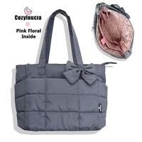 B-Grey-Pink Floral -Bow