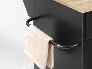 MAHANCRIS Wooden Kitchen Island on Wheels with Drop Leaf, Adjustable shelves, Towel Rack and Drawer, Storage solutions for Kitchen