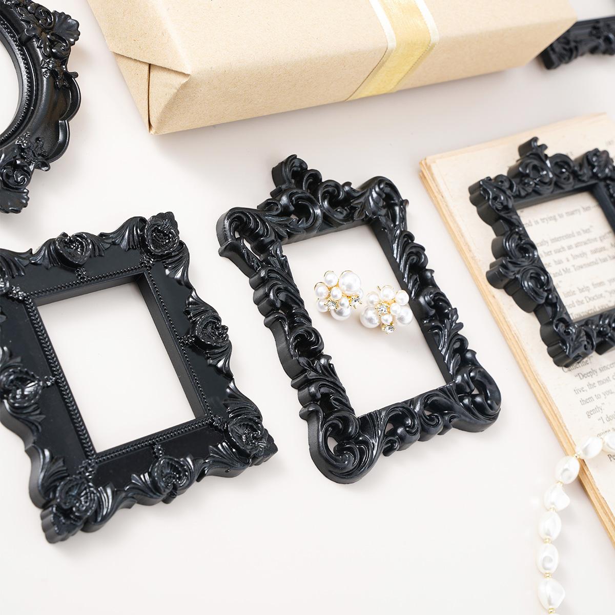 European Resin 3D Pattern Frame Decorative Item, Multiple Styles Available, Suitable for Various Scenes and Home Styles, Mini House Decoration, Holiday Atmosphere Decor, Gift Box Decor