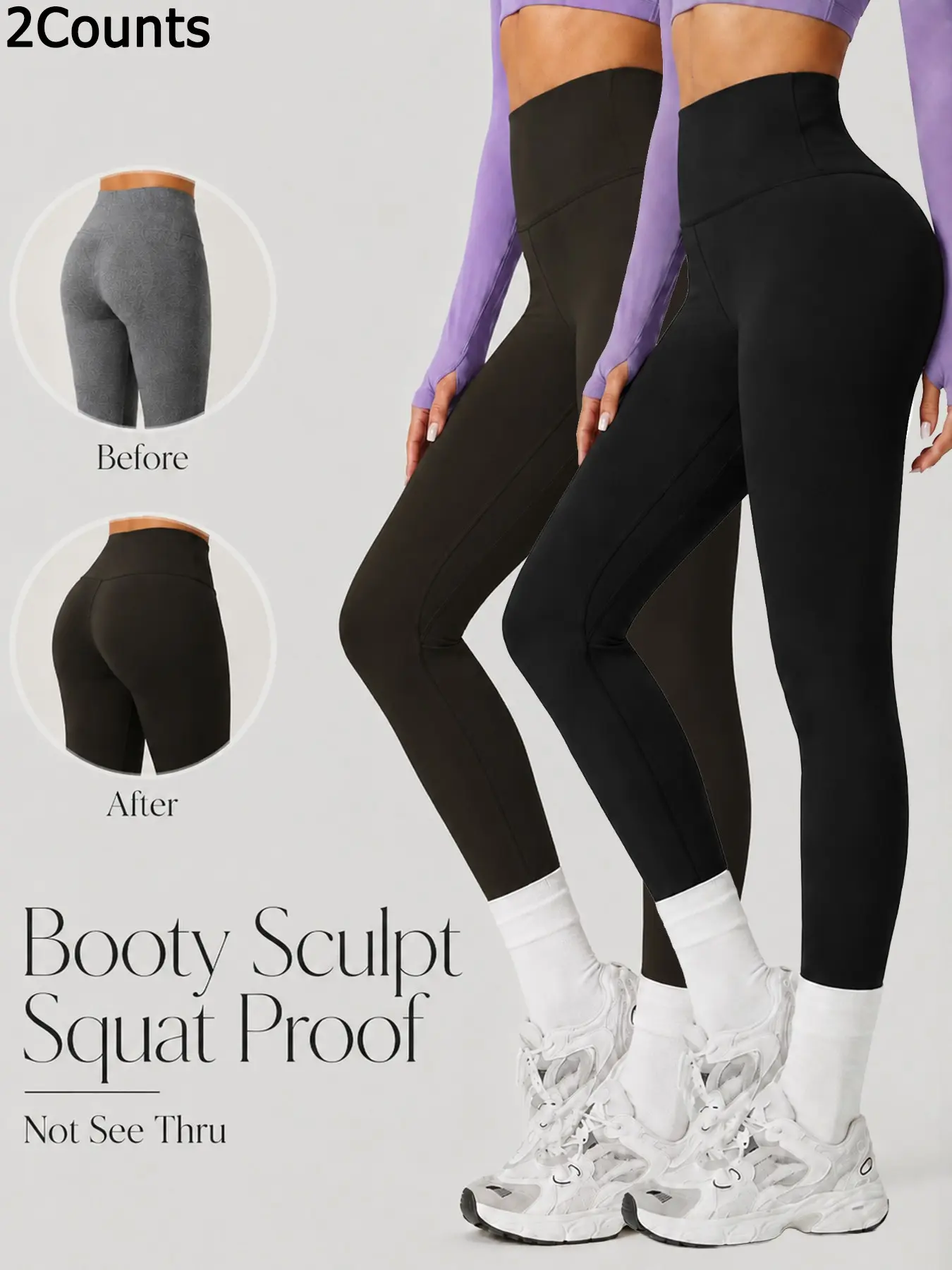 Women's High Waist Workout Leggings Solid Color 4 Way Stretch Tummy Control Butt Lifting Yoga Pants Buttery Soft Breathable Fitness Leggings for Gym Running Cycling Everyday Wear Activewear for Fitness Fitness Bottoms
