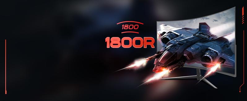 27 inch Curved Gaming Monitor,180Hz PC Monitor Full HD 1080P, Frameless 1800R Computer Display with FreeSync & Eye-Care Technology, Wall Mountable, DP, HDMI Port (Black)