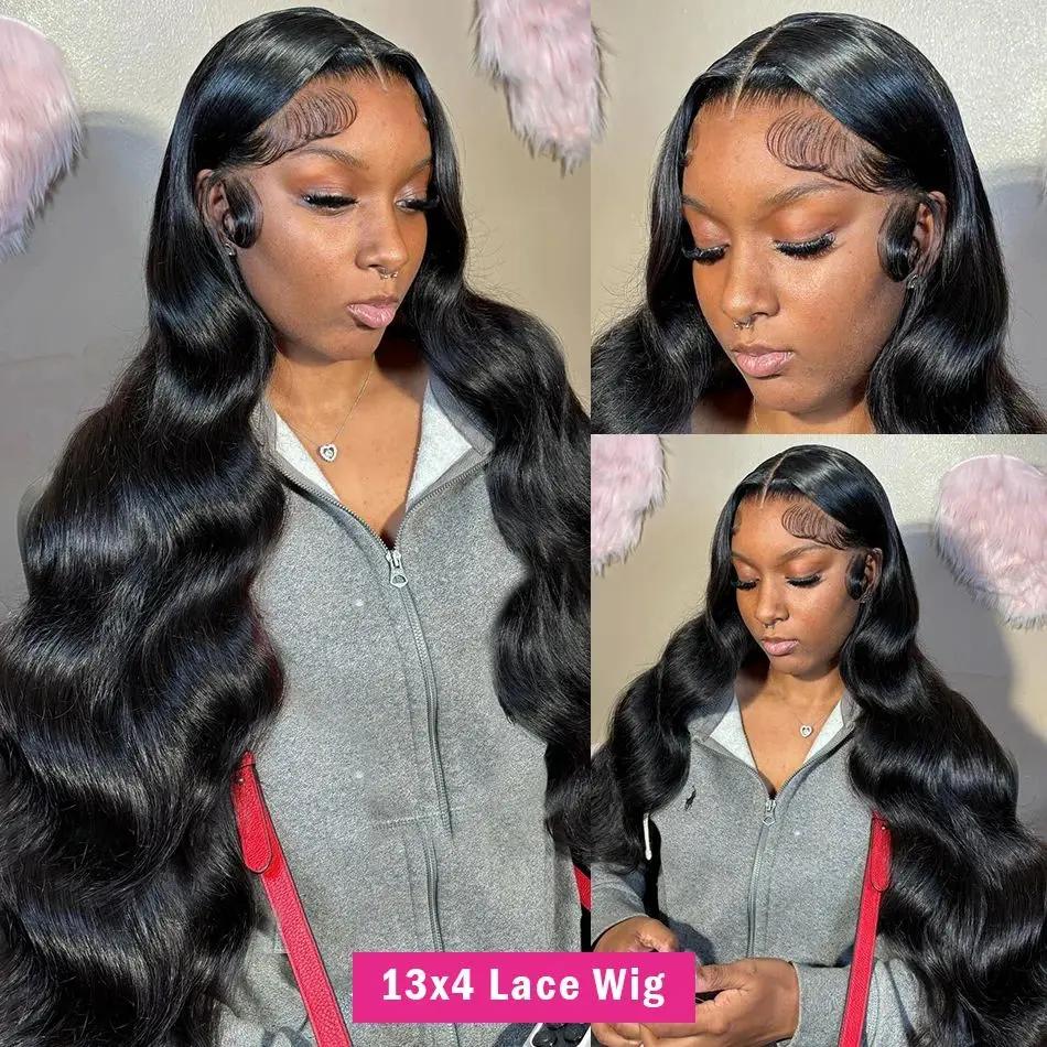 13x6 13x4 Lace Frontal Wigs Body Wave Human Hair Wigs 28 34 36 Inches Waves Brazilian Human Hair HD Lace Wigs 180 Density Pre Plucked Human Hair Wave Wig For Women TikTokShopHolidayHaul