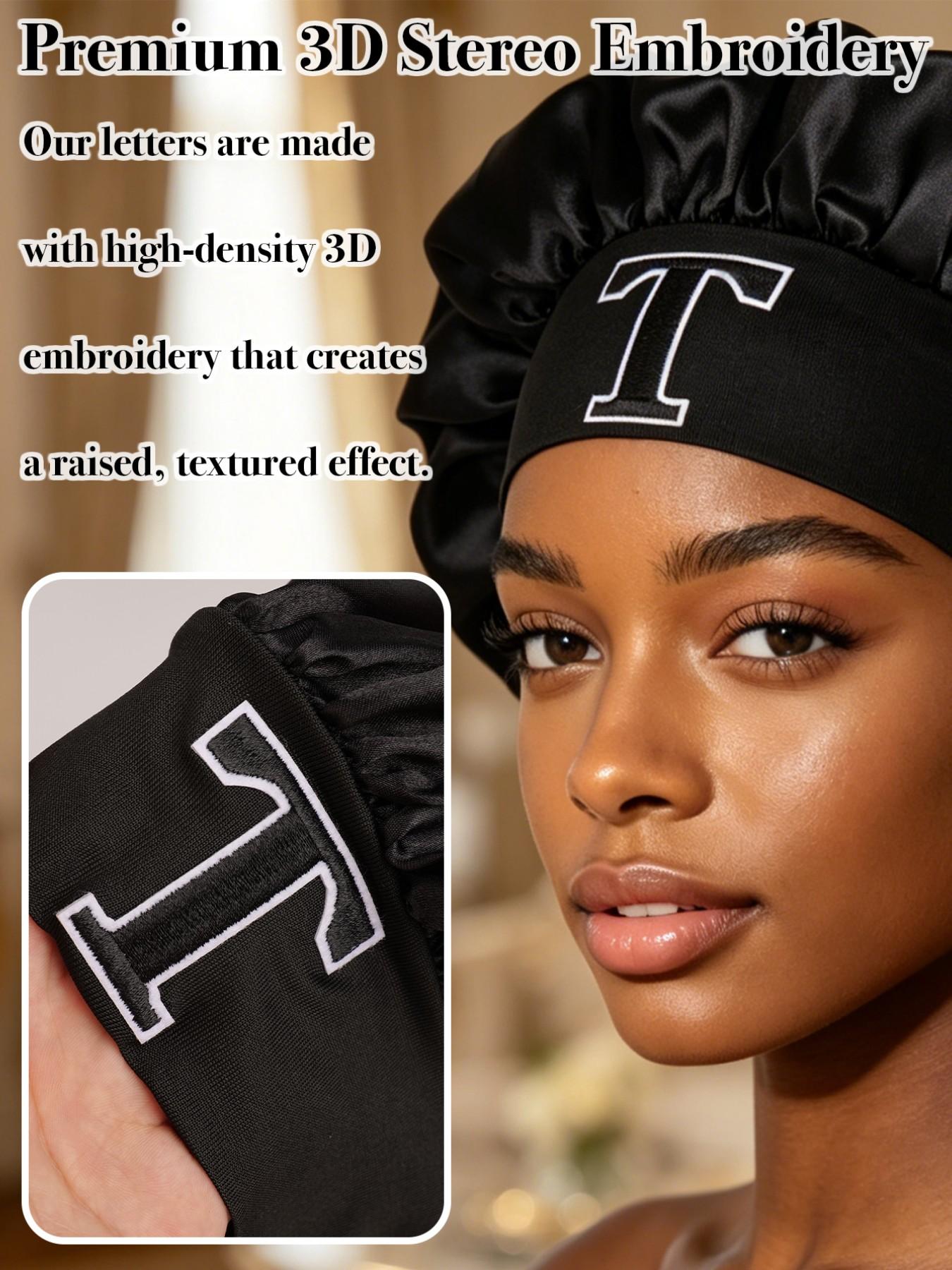 Women's Wide Brim Elastic Satin Sleep Hat, Curling Cap, Shower Cap, Skin-Friendly Fashion Hat, Comfortable and Stylish, Bonnets For Sleeping
