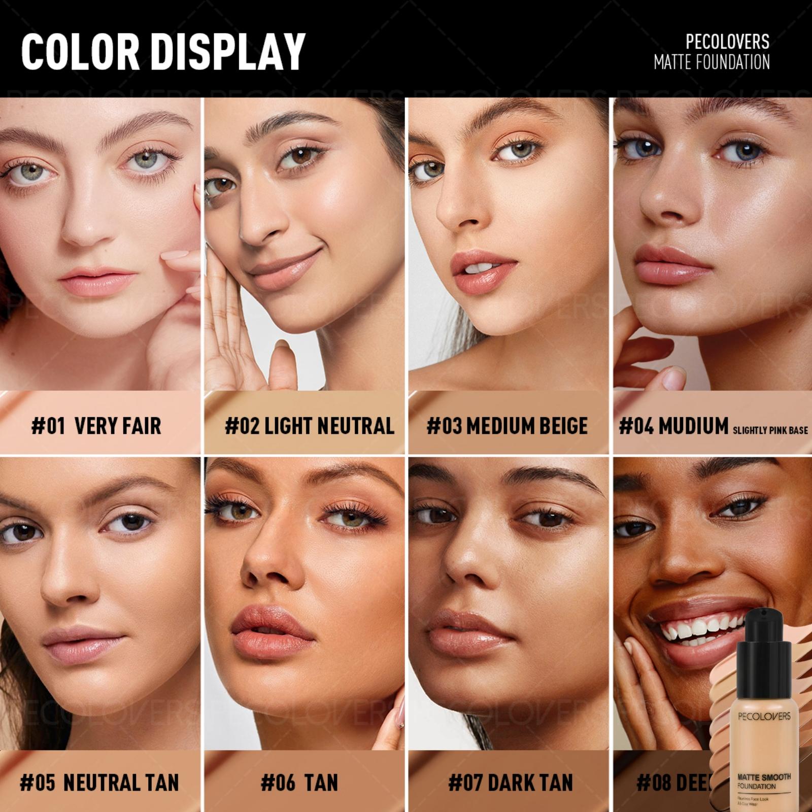 Full Coverage Liquid Foundation Matte Effective Long Lasting Concealer Waterproof Sweat-resistant Makeup  Cosmetics Base Makeup Matte Makeup Finish