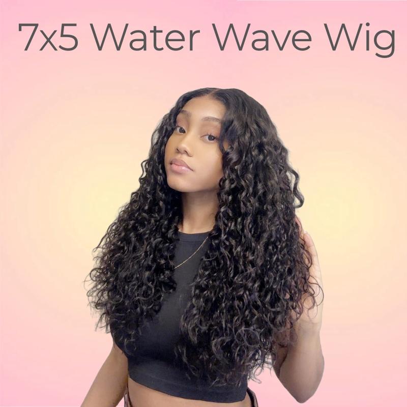 [NEW IN] BangJazz Water Wave Ready to Wear 7x5 Glueless Wigs Pre Cut Lace 250% Density Human Hair WIg Pre Plucked For Women #FallFreshness Outdoorfun