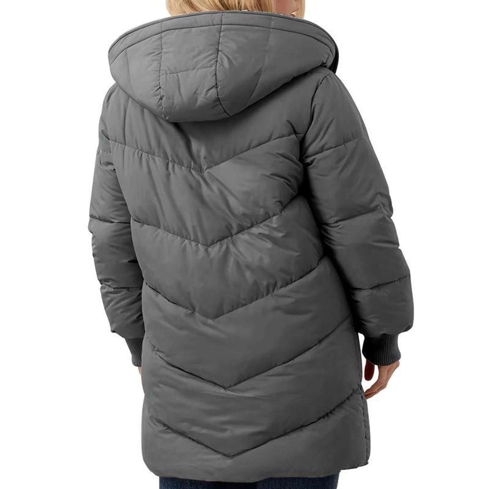 Womens Winter Warm Coats Shearling Lined Long Hooded Puffer Jacket Tops Womenswear