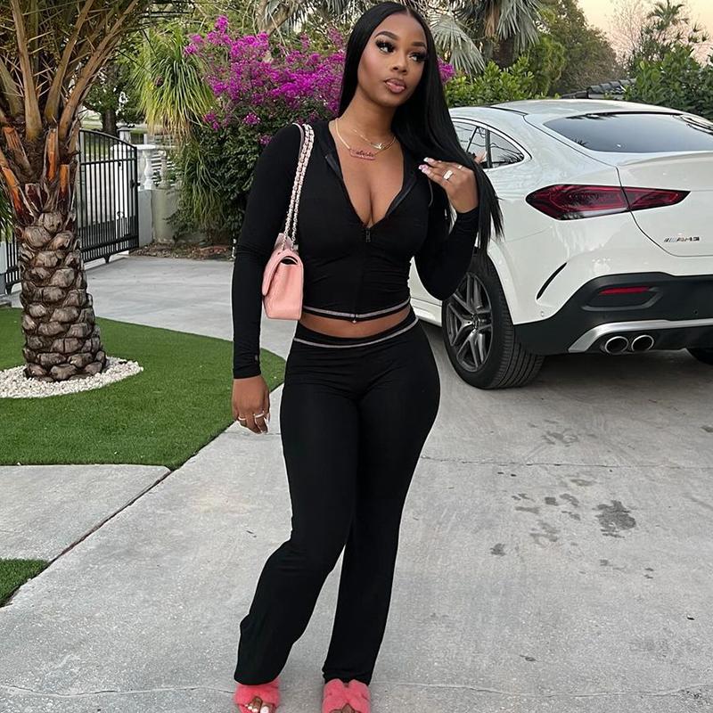 Sexy Leopard Print Sports Suit Women's 2025 Spring  New Long Sleeve Zipper Hoodie Crop Top & Long Wide-Leg Pants 2 Pieces Set Casual Party Club Elegant Wear Girls Clothes